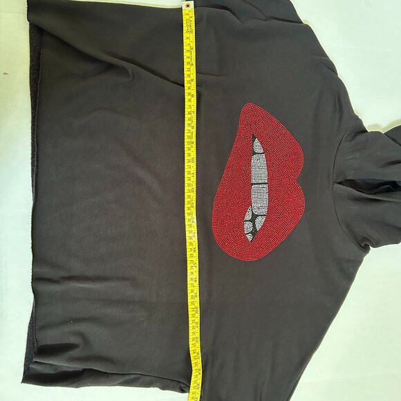 XL Lauren Moshi Delilah X Crystal Biting Lip Hoodie with Bag and Sticker - Picture 13 of 14